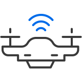 Drone icon to represent digital technology