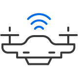Drone icon to represent digital technology