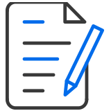 Icon of a pen and a form to represent applications